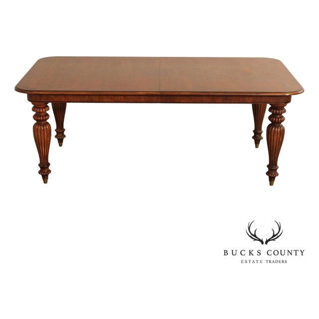 Henredon Somerton Banded Mahogany Rectangular Dining Table With Fluted Legs For Sale