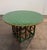 Vintage Green Faux Bamboo & Rattan Round Coffee Table For Sale - Image 4 of 7