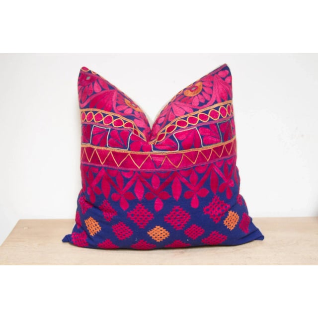 Intan Embroidered Floral Pillow For Sale - Image 4 of 7