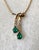 Art Deco 15" Vintage Crown Stamped Trifari Gold-Toned Emerald and Clear Rhinestone Necklace - 1949 For Sale - Image 3 of 5