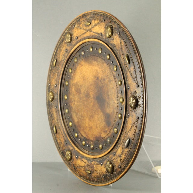 1850's-60's Treen Turned Wood & Brass Alms Dish Platter Charger, Victorian For Sale - Image 14 of 18