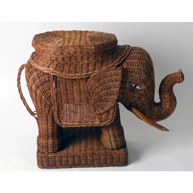 Peddle Cane Rattan Elephants Side Table, France, 1960s For Sale - Image 6 of 11