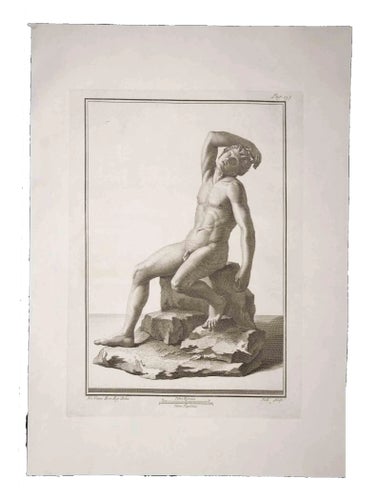 Carlo Nolli, Ancient Roman Statue, Original Etching, 18th Century