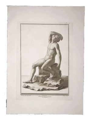 Carlo Nolli, Ancient Roman Statue, Original Etching, 18th Century