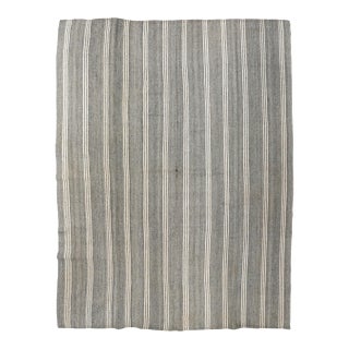 Large Vintage Gray Kilim Rug - 9`5″ X 12`2″ For Sale