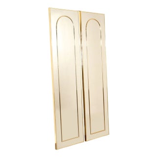 Hollywood Regency Two-Panel Mirrored Room Screen For Sale