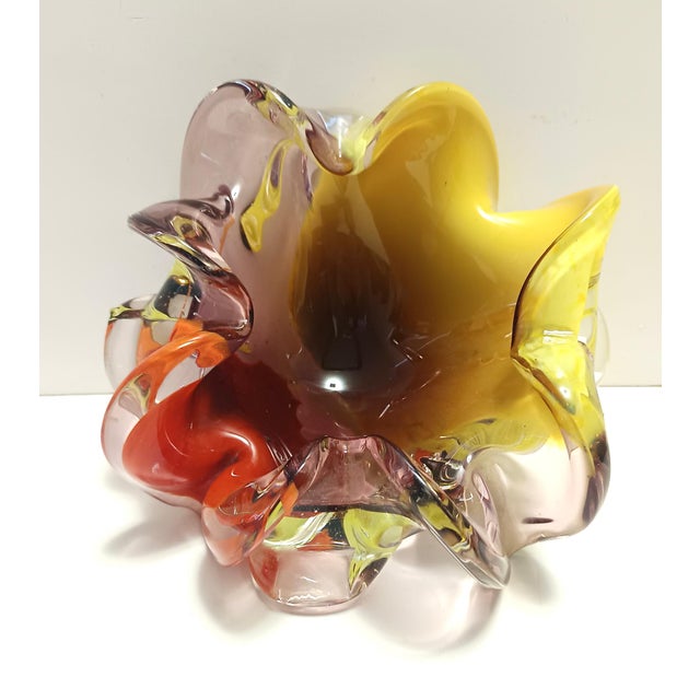 Large Polychrome Murano Glass Ashtray attributed to Toso, Italy, 1960s For Sale - Image 16 of 16