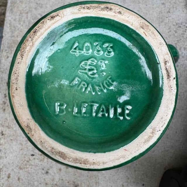 Green Glazed Ceramic Coffee Service by Blanche Letalle, 1950s, Set of 27 For Sale - Image 15 of 18