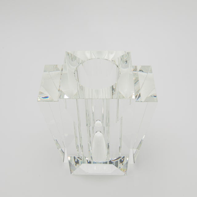 Transparent Crystal Fins Vase by Ka Glass For Sale - Image 8 of 9