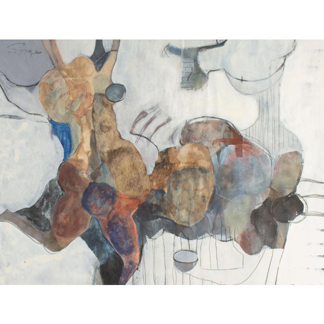 Abstract Abstract Mixed Media Painting by Walter Sorge For Sale - Image 3 of 8