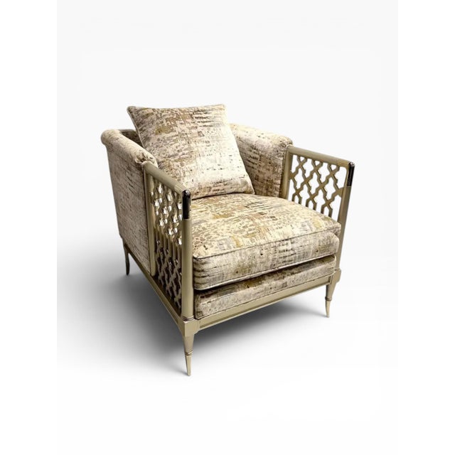 Modern Caracole Lattice Entertain You Chair For Sale - Image 3 of 13