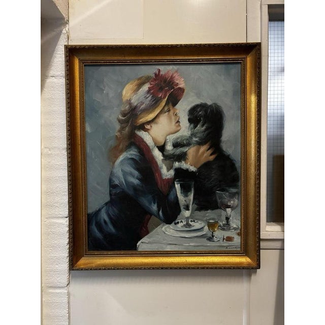 After Renoir. Oil On Canvas " Luncheon On The Boating Park " 71 X 61 Cms