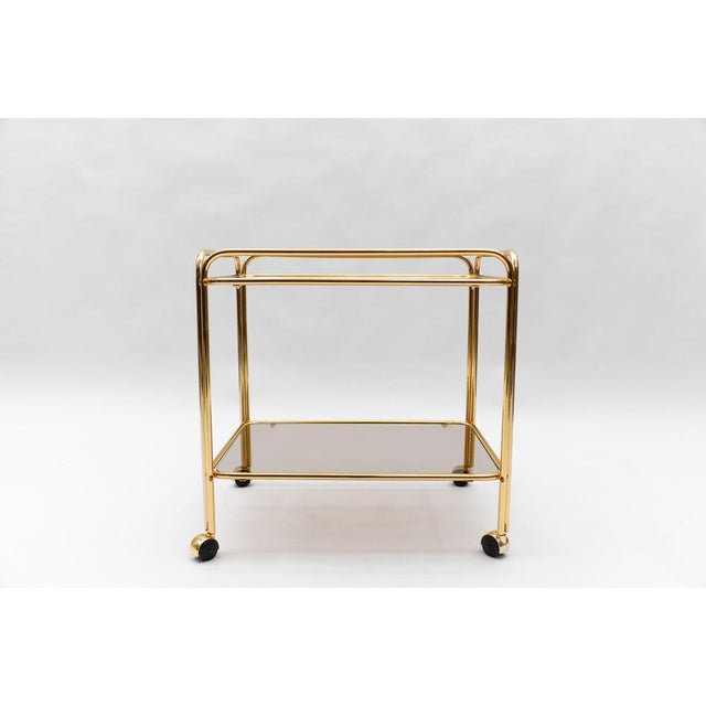 Mid-Century Modern Brass Bar Cart, France, 1960s For Sale - Image 9 of 14