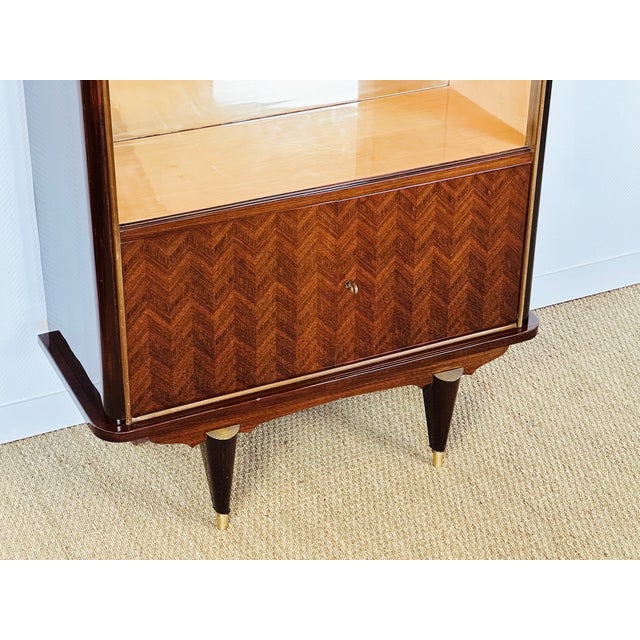 Art Deco Macassar Display Cabinet, 1950s For Sale - Image 4 of 12