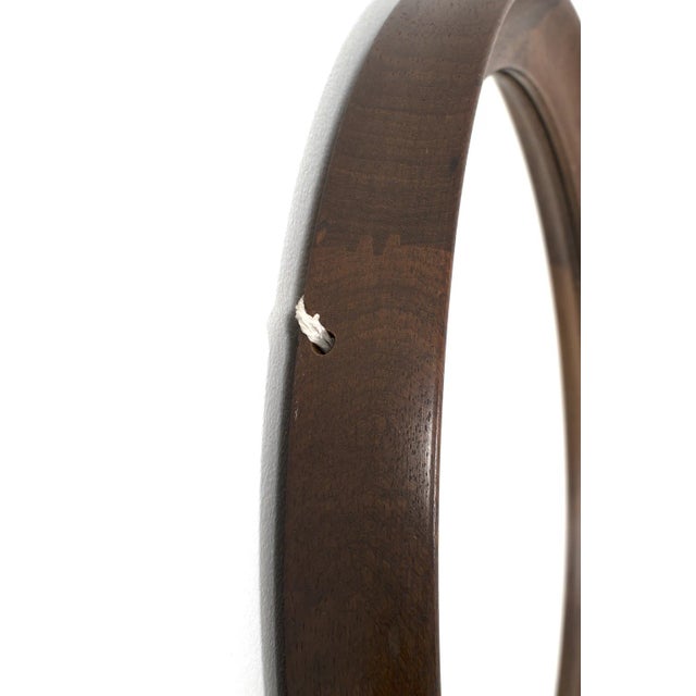 Danish Teak Round Mirror For Sale - Image 4 of 8