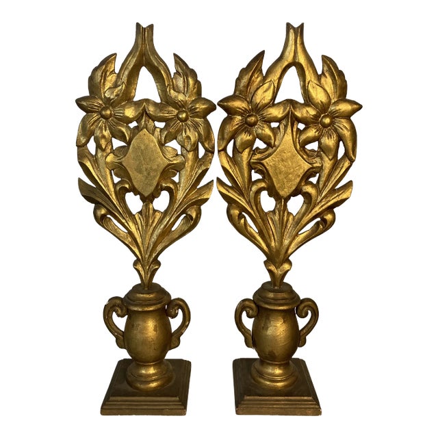 Gold Faux Topiaries, a Pair For Sale