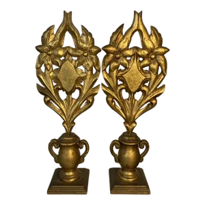 Gold Faux Topiaries, a Pair
