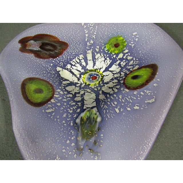 Glass Murano Tutti Frutti Freeform Art Glass Bowl Mid Century Italian 10 Inches For Sale - Image 7 of 9