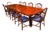 Vintage Regency Revivaltwin Pillar Dining Table and Chairs, Set of 11 For Sale