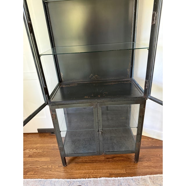 Industrial Iron & Glass Display Cabinet For Sale - Image 14 of 15