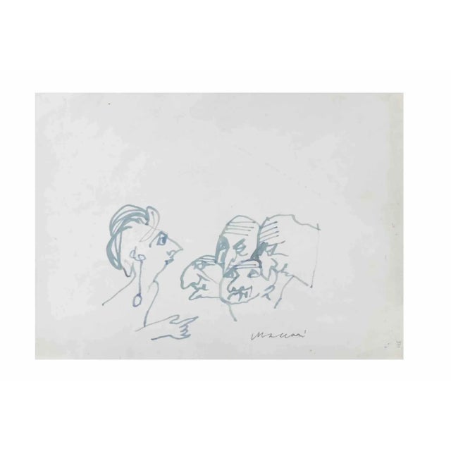 Watercolor on paper realized by Mino Maccari in 1955 ca. Hand signed in pencil lower right. Very good condition. This...