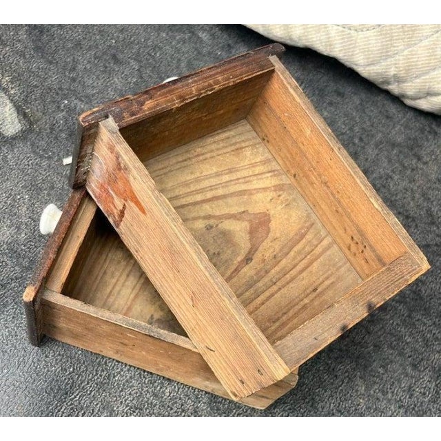19th Century 19thc Wall Hanging Spice Box With Porcelain Knobs For Sale - Image 5 of 5