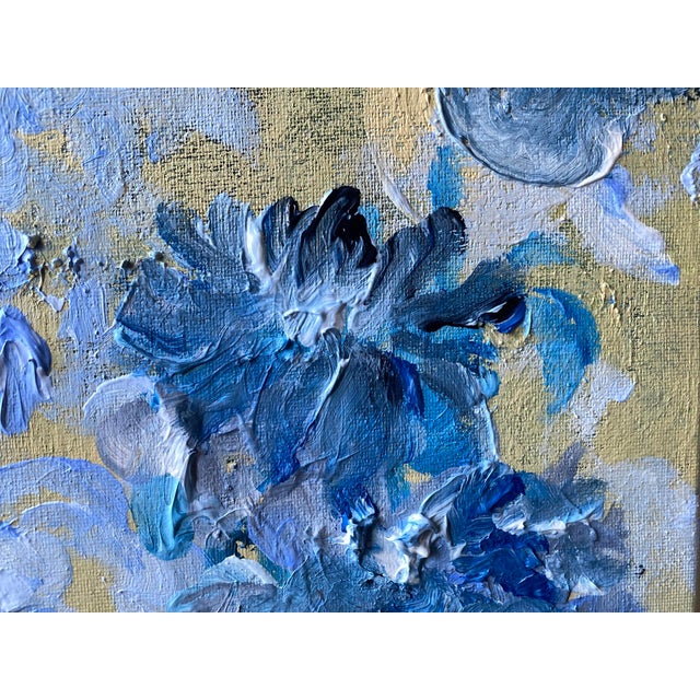 Original-Jardin d'Hiver-Cloud Dahlias in Blue-Shizico Yi-British Awarded Artist-Impasto on Canvas For Sale - Image 16 of 17
