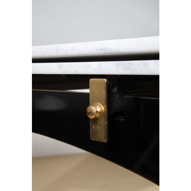 Large Extendable Marble and Lacquered Wood Dining Table by Ignazio Gardella for Misura Emme, Italy, 1985 For Sale - Image 4 of 11