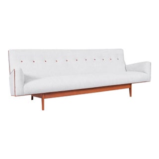 Mid-Century Modern Walnut Floating Sofa Model U-150 by Jens Risom For Sale