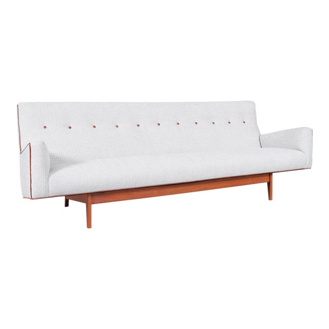 Mid-Century Modern Walnut Floating Sofa Model U-150 by Jens Risom For Sale