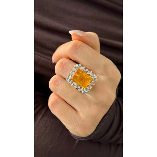 Diamond Opal Ring, Necklace 18k Gold 11 TCW Certified For Sale - Image 4 of 18