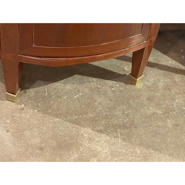 19th Century French Louis XVI Walnut Demi-Lune Side Cabinet For Sale - Image 5 of 7