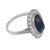 Vintage 4.10 Carat Cabochon Cut Sapphire Diamond Platinum Ring, Size 6.75 For Sale - Image 4 of 5