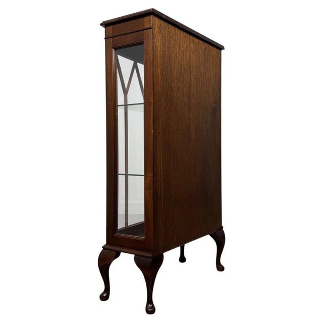 Wood Small Antique Mahogany Display Cabinet, 1900s For Sale - Image 7 of 9