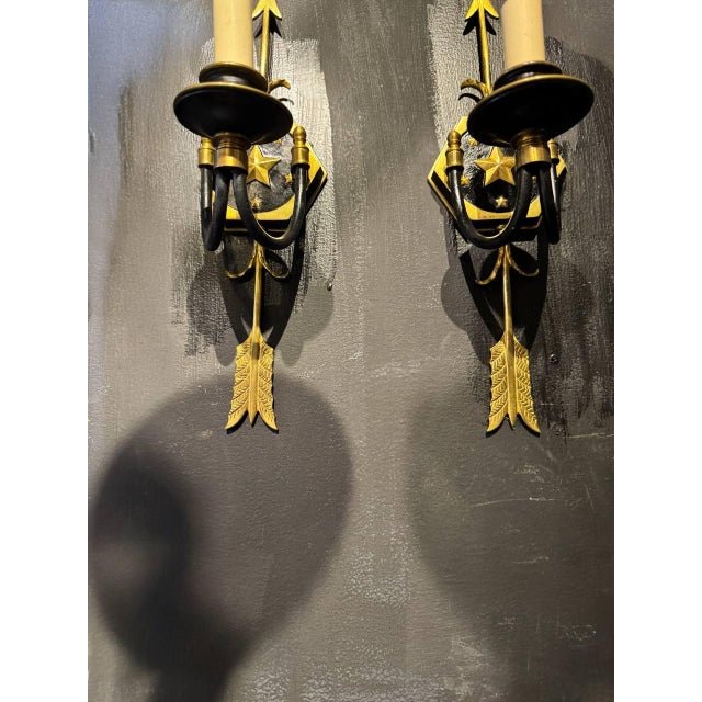 1910 Federal Style One Light Sconces Arrows - a Pair For Sale - Image 4 of 5