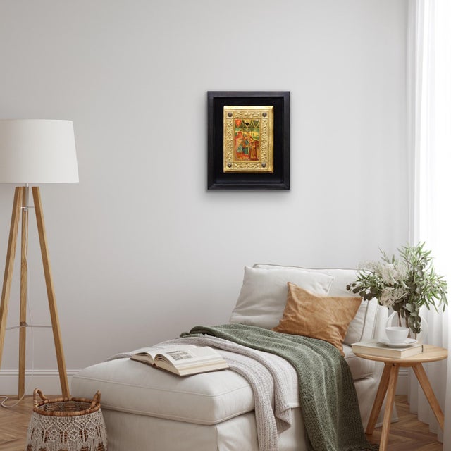 Icilio Federico Joni, Painted Gesso, Gilt and Wood Tavolette Book Cover Binding, 1890s, Oil & Cedar & Gesso For Sale - Image 17 of 18