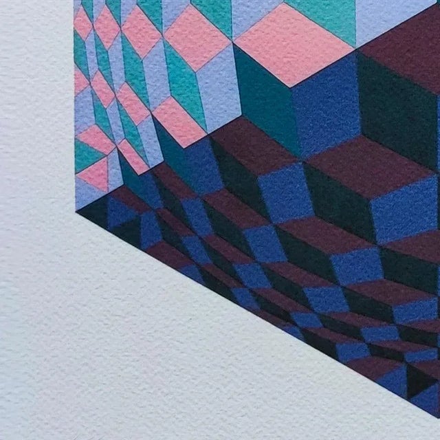 1970s Victor Vasarely, Op Art Composition, 1970s, Lithograph For Sale - Image 5 of 10