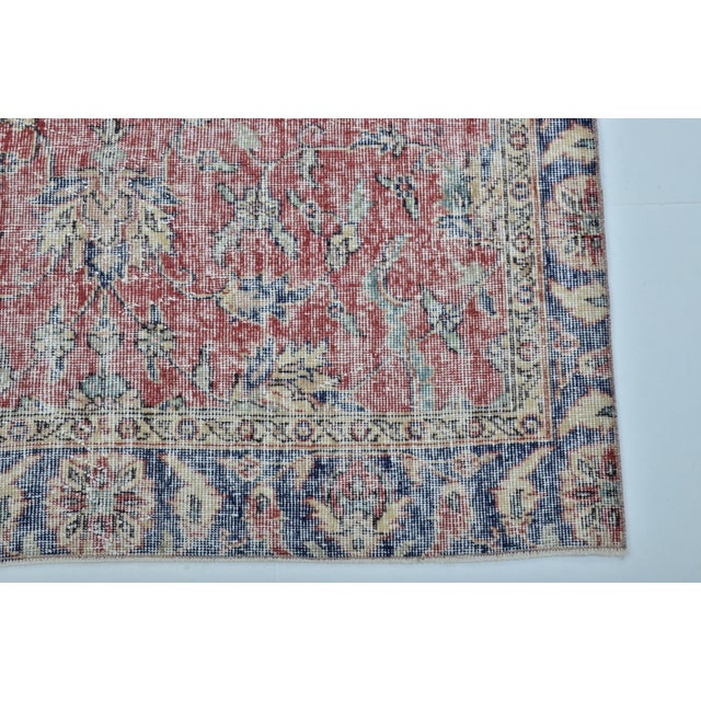 1950s Turkish Handmade Oushak Rug For Sale - Image 9 of 10