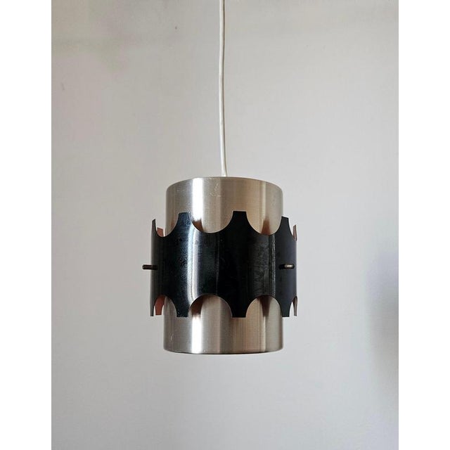 Metal Vintage Pendant Lights in the style of Jo Hammerborg, 1970s, Set of 3 For Sale - Image 7 of 16