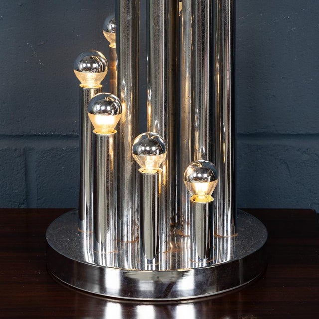 Vintage 20th Century Italian Chrome Multi-Light Table Lamp from Reggiani, 1970s For Sale - Image 14 of 18