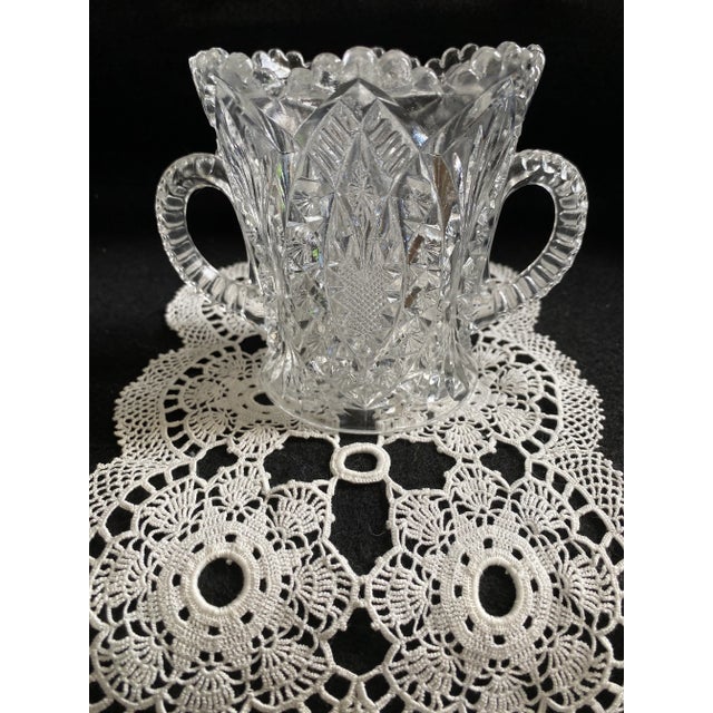 Stunning! American Brilliant Period (Abp) Late 1800’s- Early1900’s, Rare, Sparkeling Hand-Cut Glass Sugar Bowl / Multi-Use For Sale - Image 4 of 9