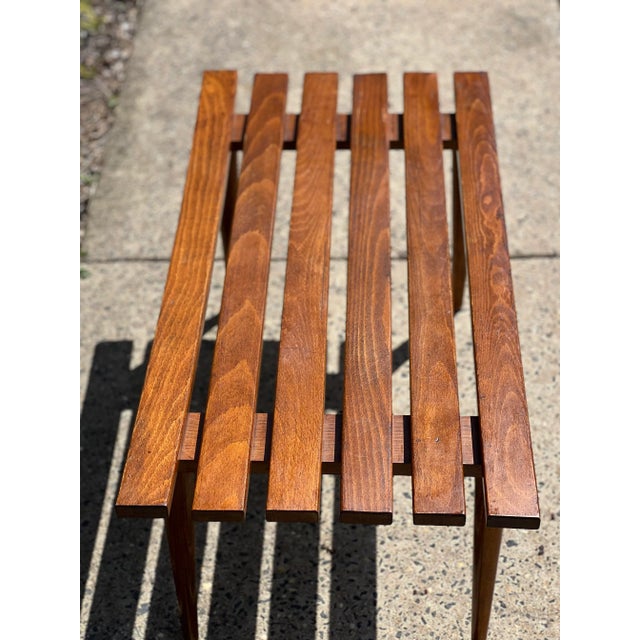 Vintage Mid Century Modern Slat Coffee Table For Sale - Image 4 of 8