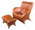 Gerard Van Den Berg Style Leolux Cognac Leather Lounge Chair and Ottoman, Netherlands, 1990s For Sale