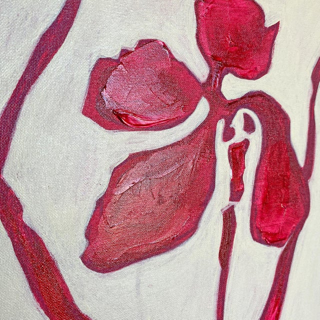 2020s Original Framed Acrylic Botanical Painting, Organic Boho Art Floral Wall Art by Tatiana Duperault For Sale - Image 5 of 5