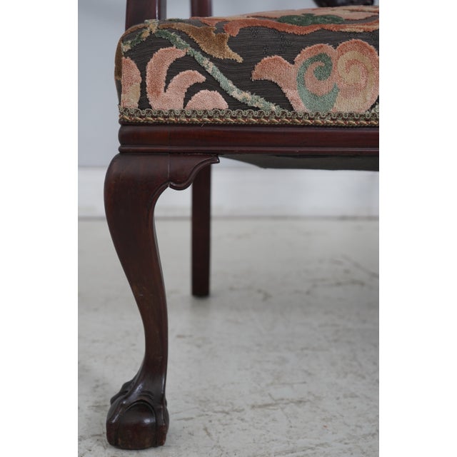 Vintage Dolphin Carved Back Clawfoot Mahogany Settee For Sale - Image 10 of 18