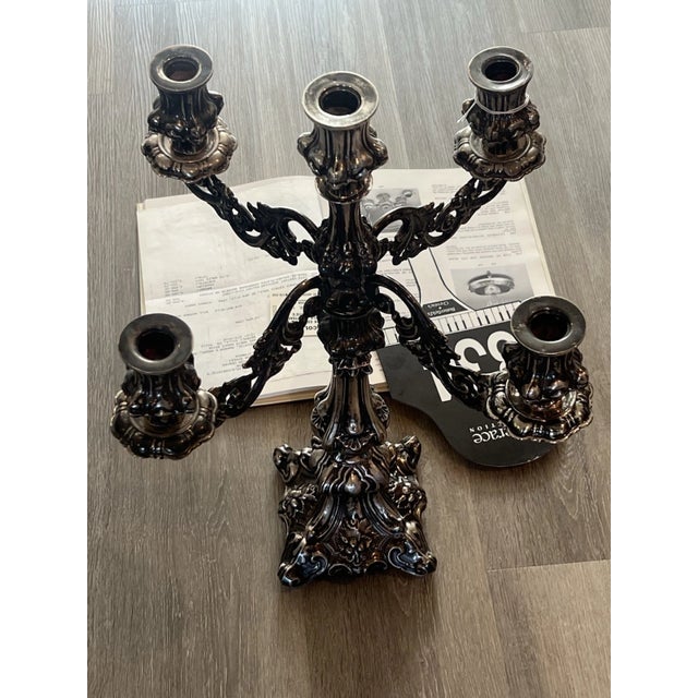 Mid 20th Century Liberace Collection Sterling Silver 22.5" Candelabra With Christie's Provenance For Sale - Image 5 of 18