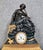 Traditional Empire Clock with Sculpted Group in Dark Brown and Gilt Bronze For Sale - Image 3 of 6