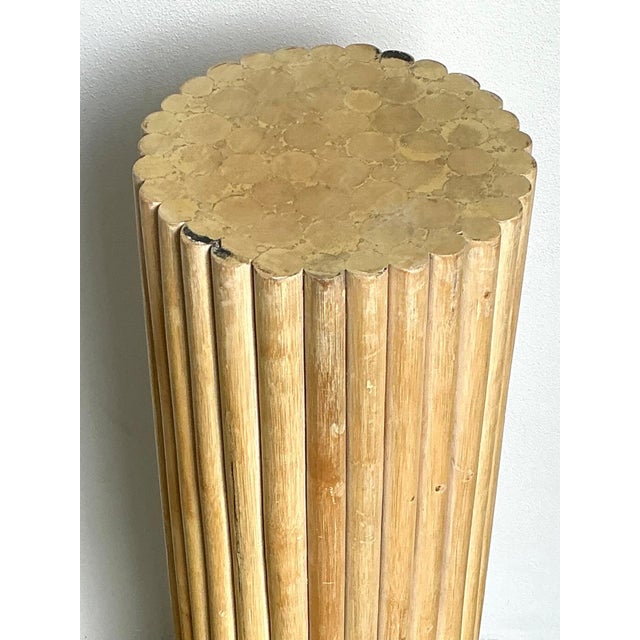 This vintage pedestal is an exceptional example of Mid-Century Modern design, beautifully merging architectural structure...