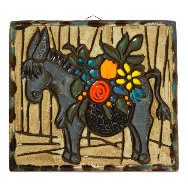 Mid-Century Modern Ceramic Wall Plaque, 1950s For Sale