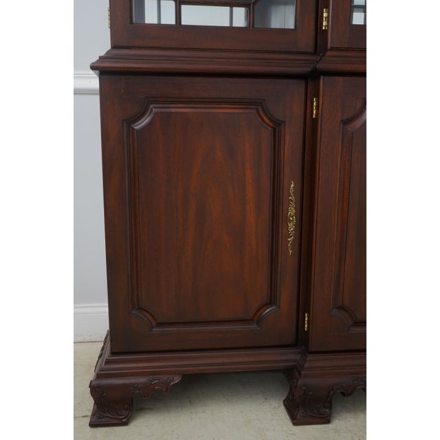 Henkel Harris Model 2382 Mahogany Breakfront With Beveled Glass For Sale - Image 9 of 12